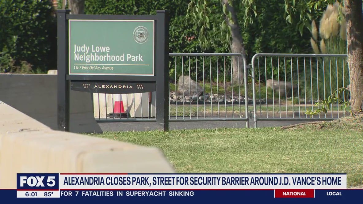 City of Alexandria closes park, street near JD Vance's home for safety